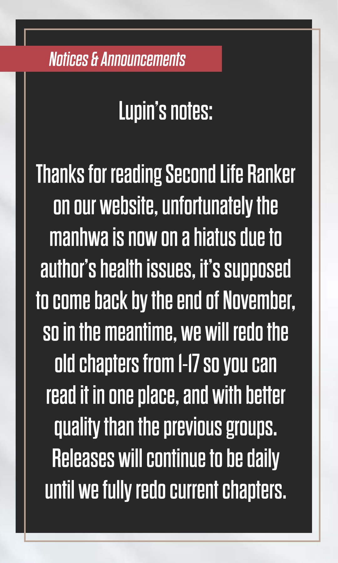 Read Second Life Ranker EN Manga Online