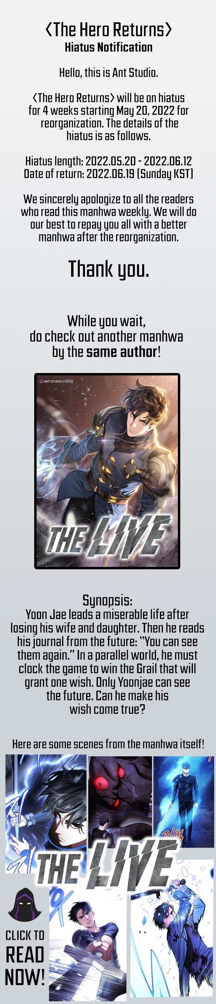 Read The Hero Returns EN Manga Online